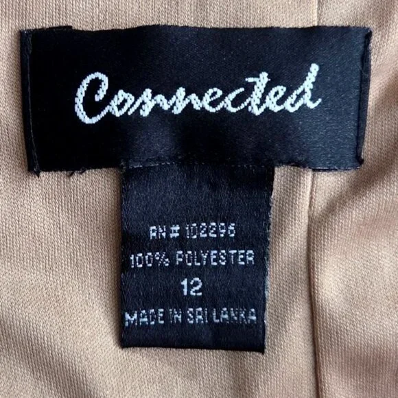 Connected Halter Maxi Chiffon Black Overlay Brown Formal Dress Size 12 Ruched - Picture 5 of 5